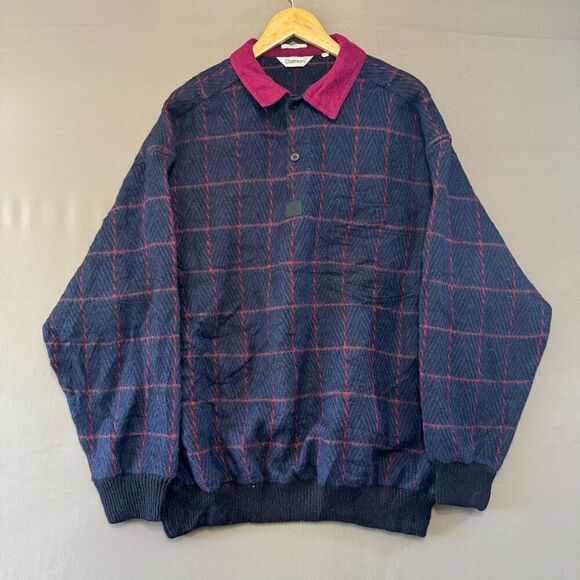 Vintage Damon Wool Collared Sweater Men’s Size XL Striped Style - Picture 1 of 7